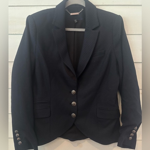 WHBM Black and Purple Houndstooth printed blazer in size 12. Great condition! - Picture 1 of 12